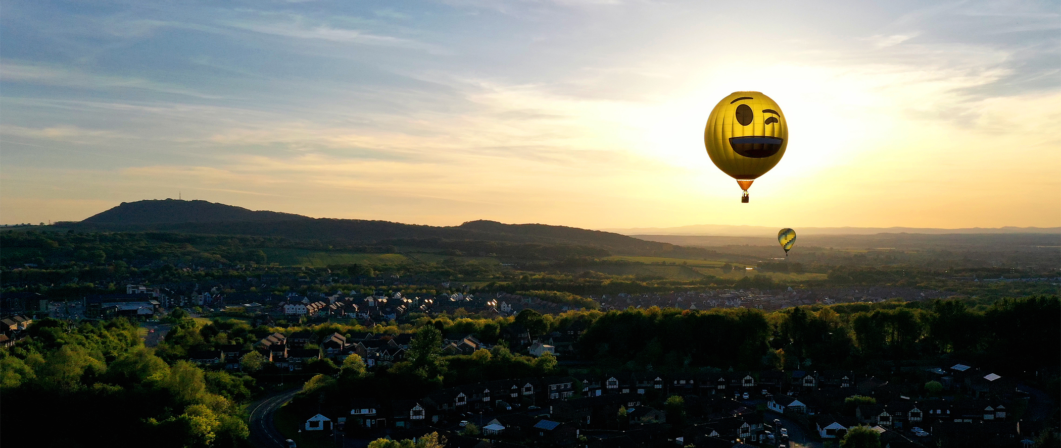 Smiley ballon over the Wrekin image